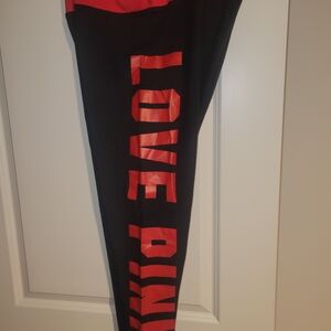 PINK Victoria's Secret Black and Red Leggings